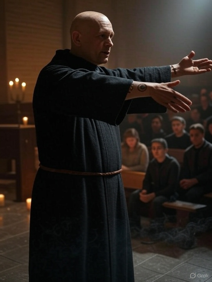 Father Anno preaching naming ritual